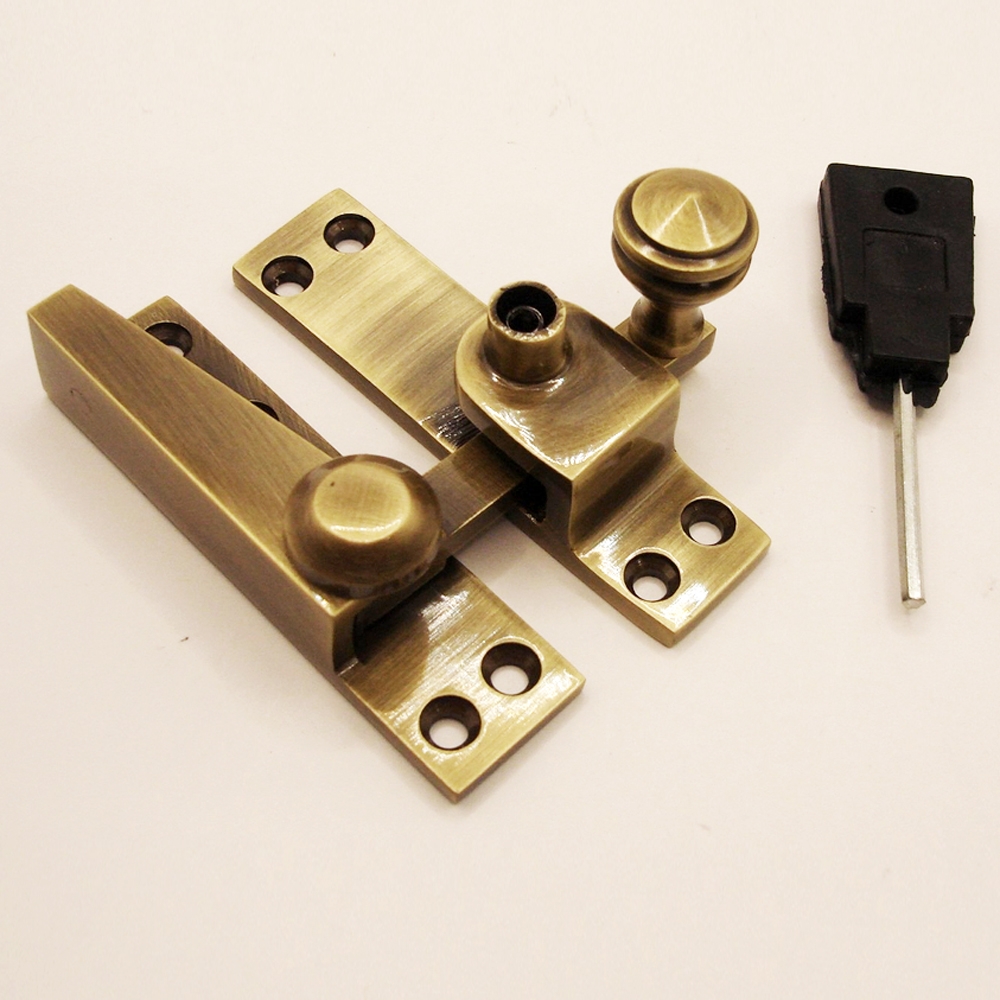 TWC003L/AB • Locking • Antique Brass • Forged Straight Arm Sash Fastener